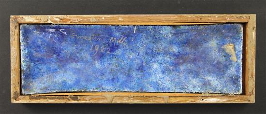 Ernestine Mills. An Arts & Crafts rectangular enamel plaque, enamel plaque 9.5 x 2.75in.